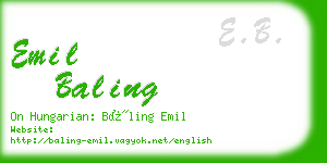 emil baling business card